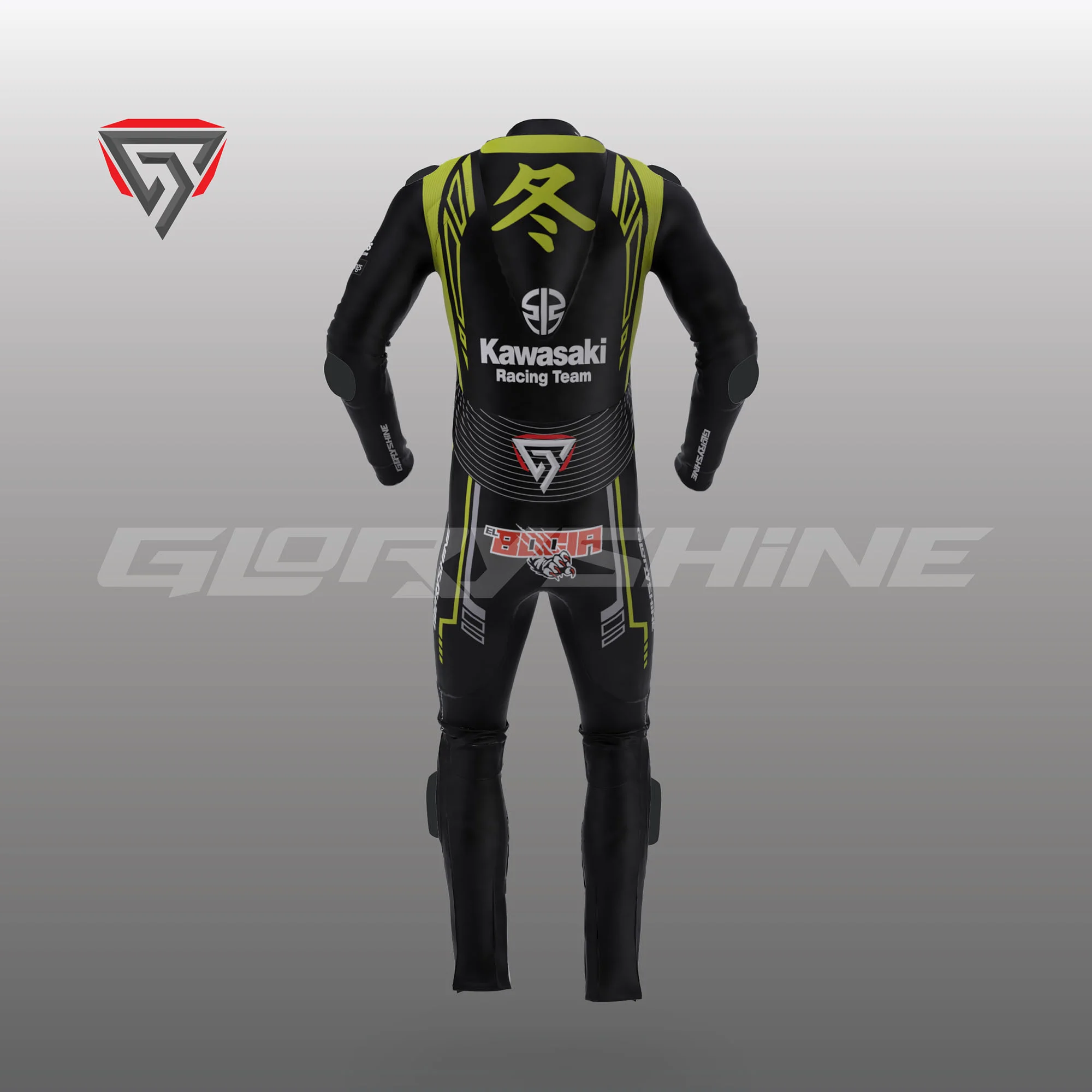 Axel Bassani Winter Test Suit Kawasaki Racing Team WSBK 2024 Back 3D