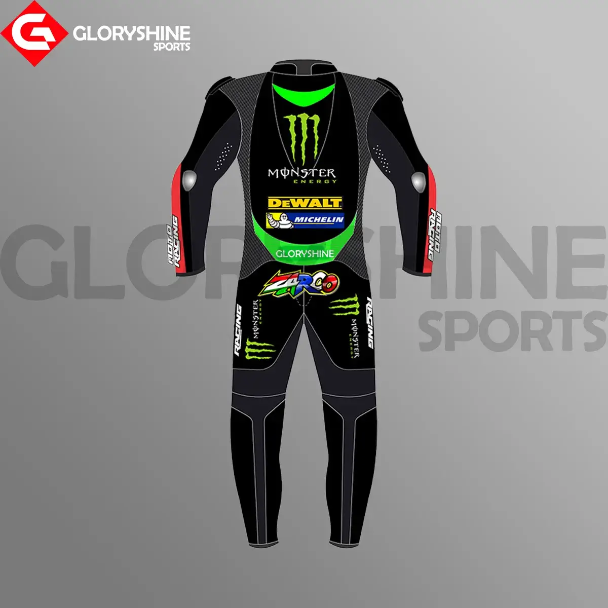Johann Zarco Motorcycle Suit Monster Yamaha MotoGP 2018 Back