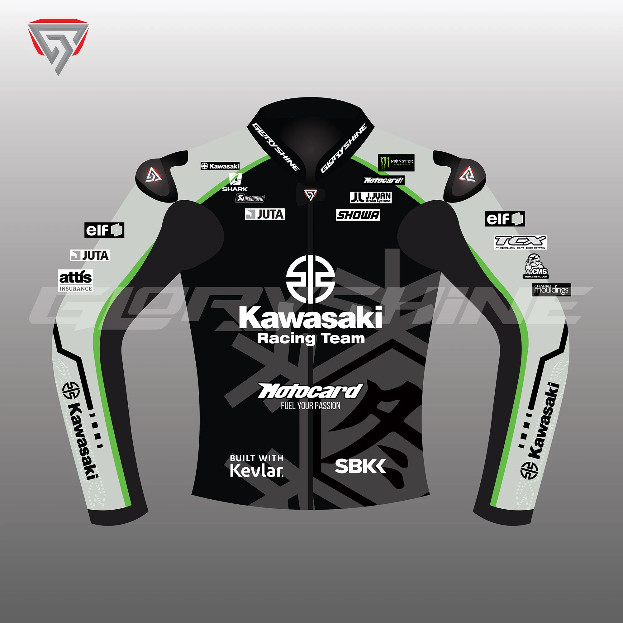 Alex Lowes Black Racing Jacket Kawasaki Jerez Test Jacket 2022 Front 2D