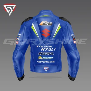 Alex Rins Leather Race Jacket Suzuki ECSTAR MotoGP 2018 Back 3D