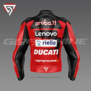 Alvaro Bautista Leather Jacket Ducati Aruba.it WSBK Jacket 2023 Back 3D Alvaro Bautista Leather Jacket Ducati Aruba.it WSBK Jacket 2023 Back 3D