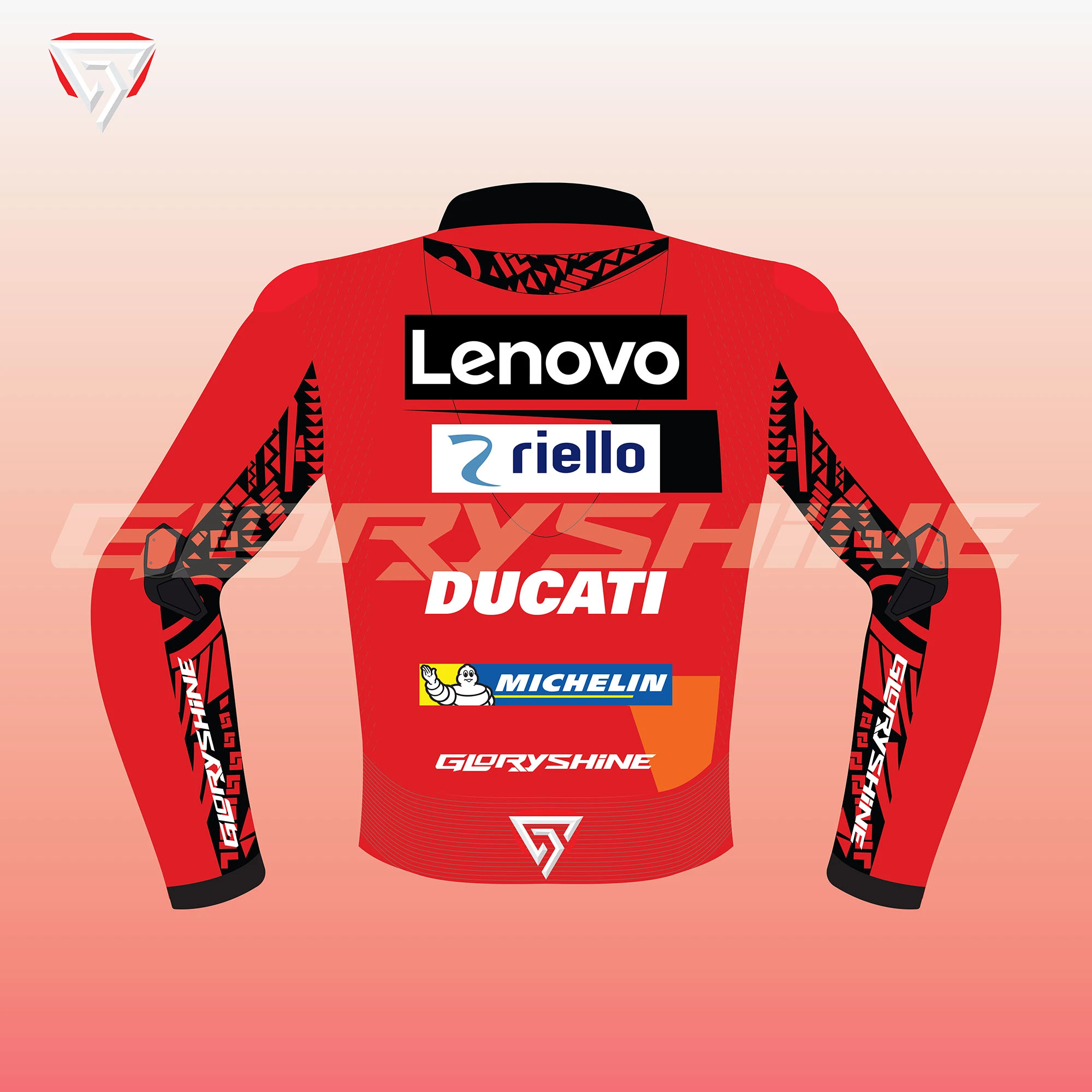 Francesco Bagnaia Racing Jacket Ducati Lenovo MotoGP 2023 Back 2D