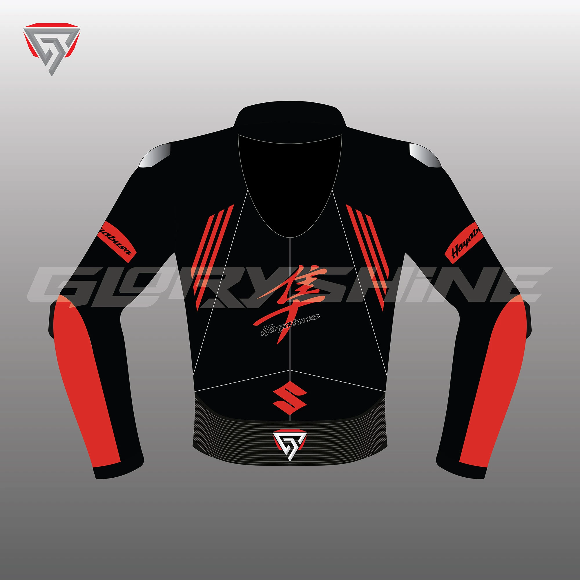 Hayabusa Red Racing Jacket Back 2D