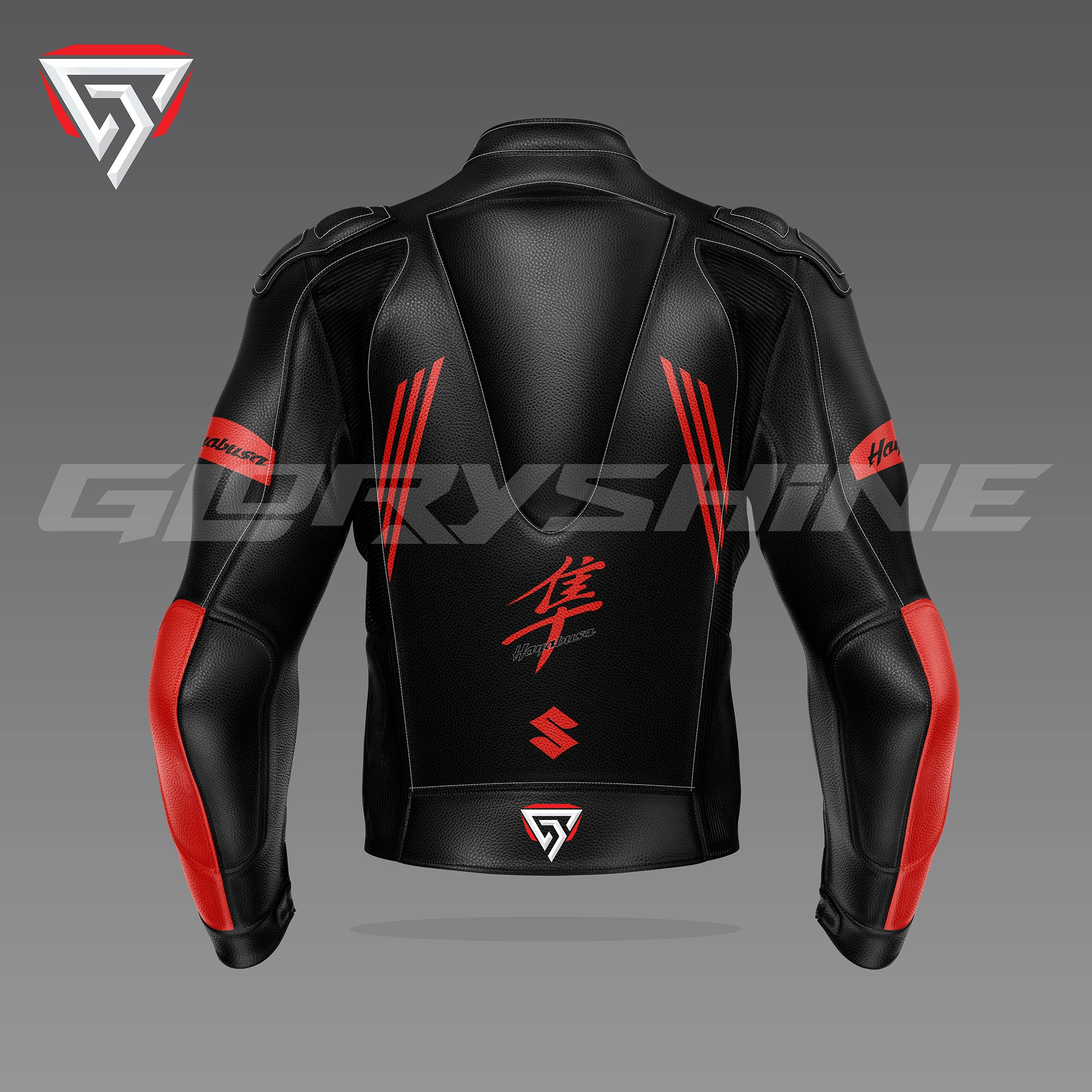 Hayabusa Red Racing Jacket Back 3D