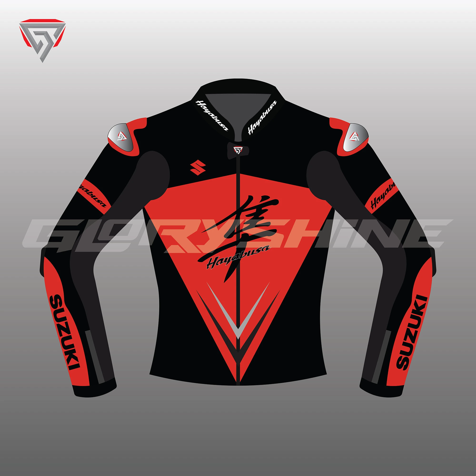Hayabusa Red Racing Jacket Front 2D
