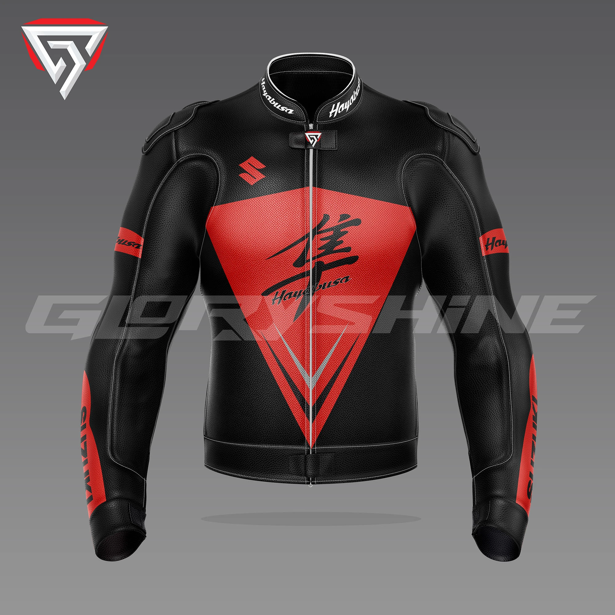 Hayabusa Red Racing Jacket Front 3D