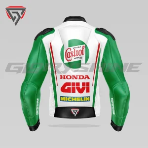 Johann Zarco Motorbike Race Jacket Castrol Honda LCR GP75 MotoGP British 2024 Back 3D