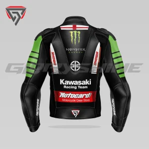 Jonathan Rea Leather Race Jacket Team Kawasaki WSBK 2022 Back 3D