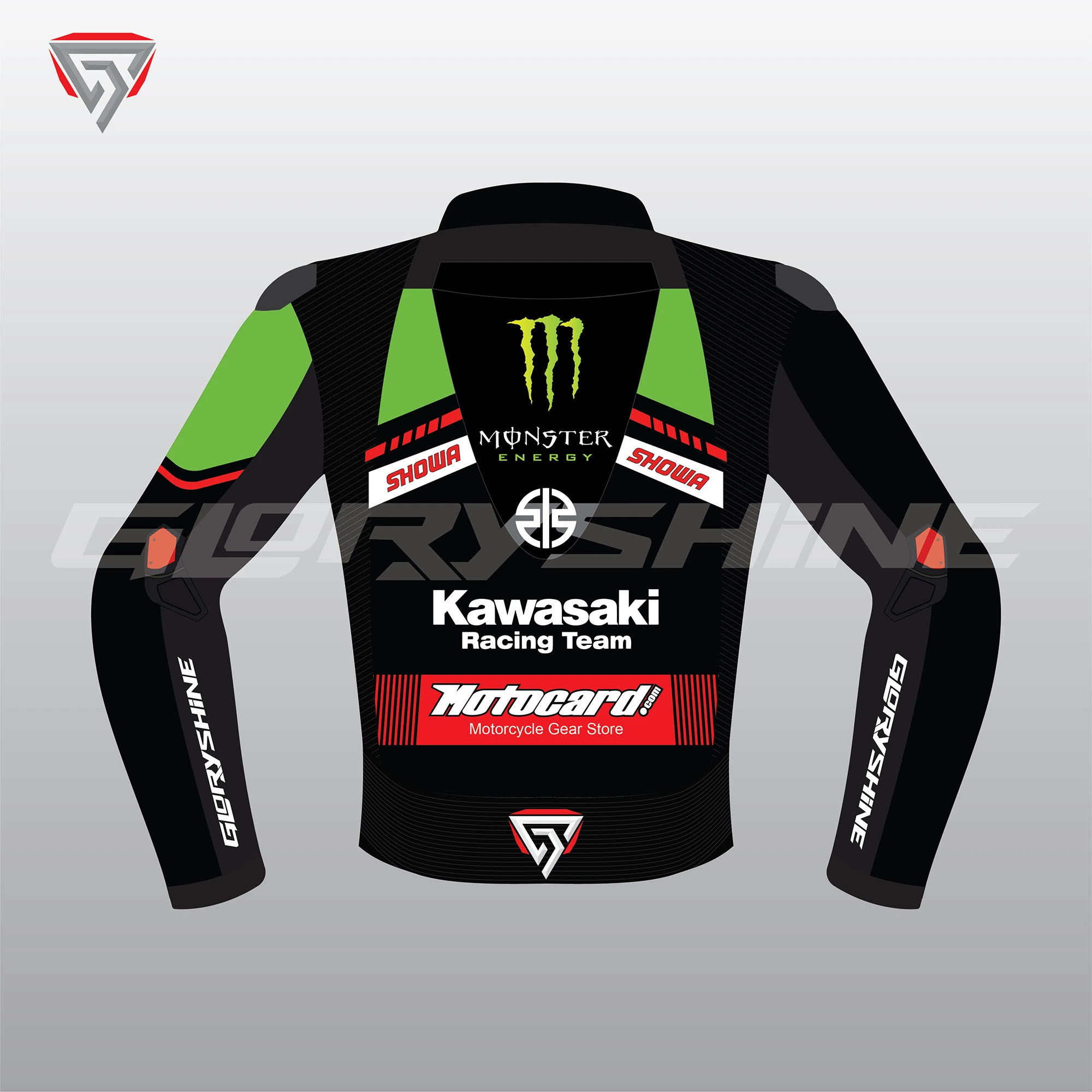 Jonathan Rea Motorbike Racing Jacket Kawasaki Motocard WSBK 2021 Back 2D