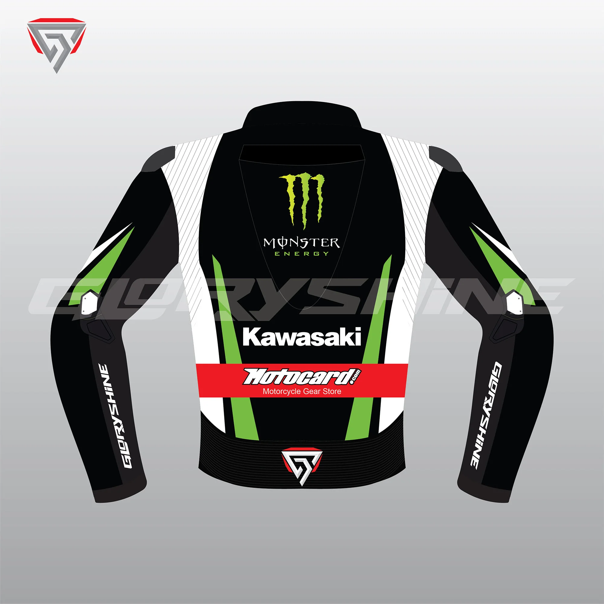 Jonathan Rea WSBK Jacket Kawasaki Ninja Motocard WSBK 2017 Back 2D