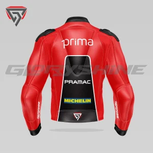 Jorge Martin Leather Motorbike Jacket Ducati Prima GP75 MotoGP British 2024 Back 3D