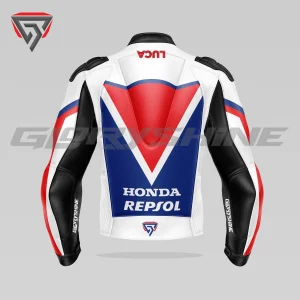Luca Marini Motorbike Jacket Repsol Honda Team GP75 MotoGP British 2024 Back 3D