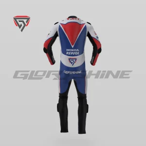 Luca Marini Motorbike Suit Repsol Honda Team GP75 MotoGP British 2024 Back 3D