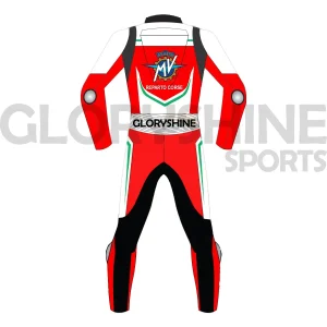 MV Agusta Motorcycle Leather Suit Reparto Corso 2014 Back MV Agusta Motorcycle Leather Suit Reparto Corso 2014 Back