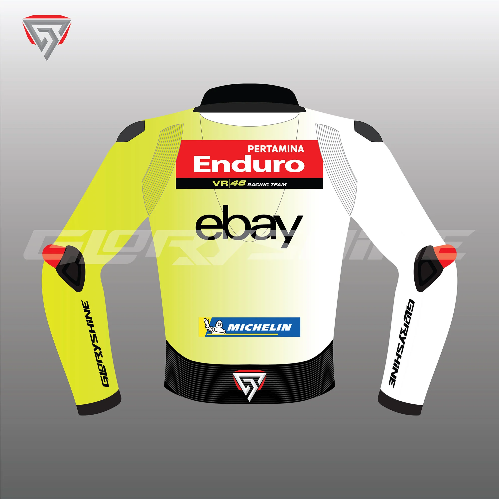Marco Bezzecchi Leather Jacket VR46 Racing Team MotoGP 2024 Back 2D