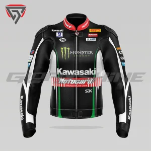 Tom Sykes Leather Racing Jacket Kawasaki WSBK 2017 Front 3D