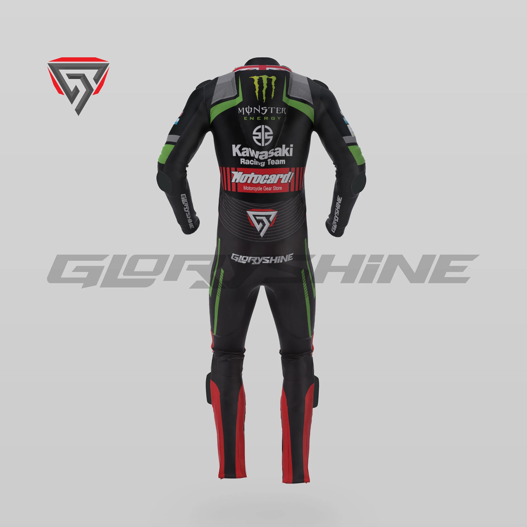 Tom Sykes Leather Suit Kawasaki Motocard WSBK 2018 Back 3D