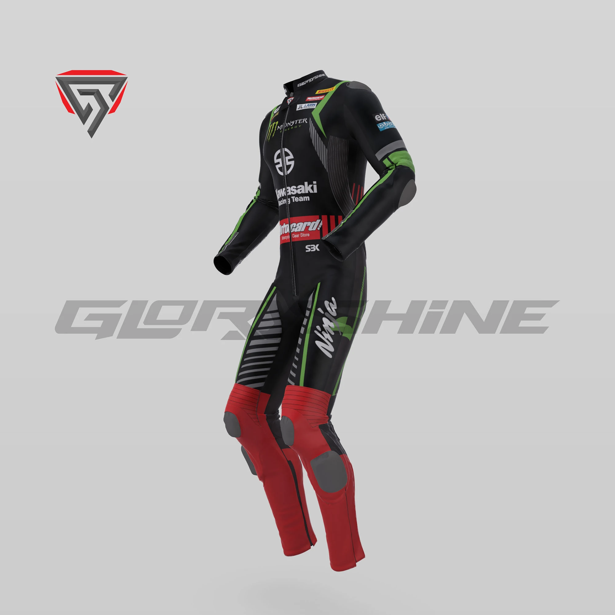Tom Sykes Leather Suit Kawasaki Motocard WSBK 2018 Side 3D