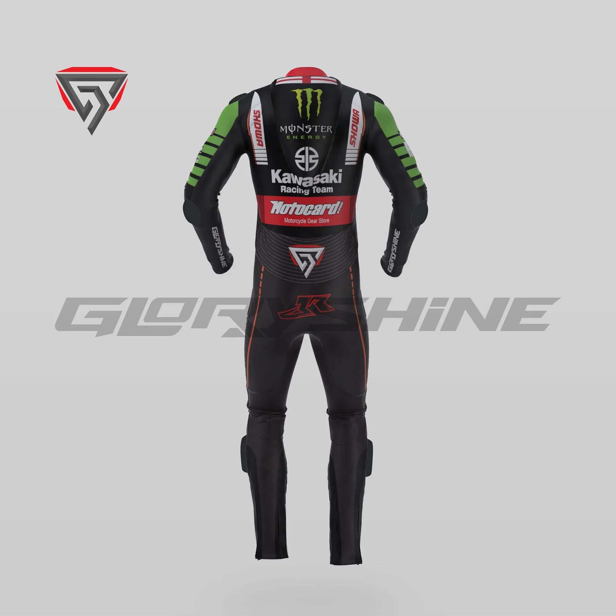 Jonathan Rea Leather Race Suit Team Kawasaki WSBK 2022 Back 3D