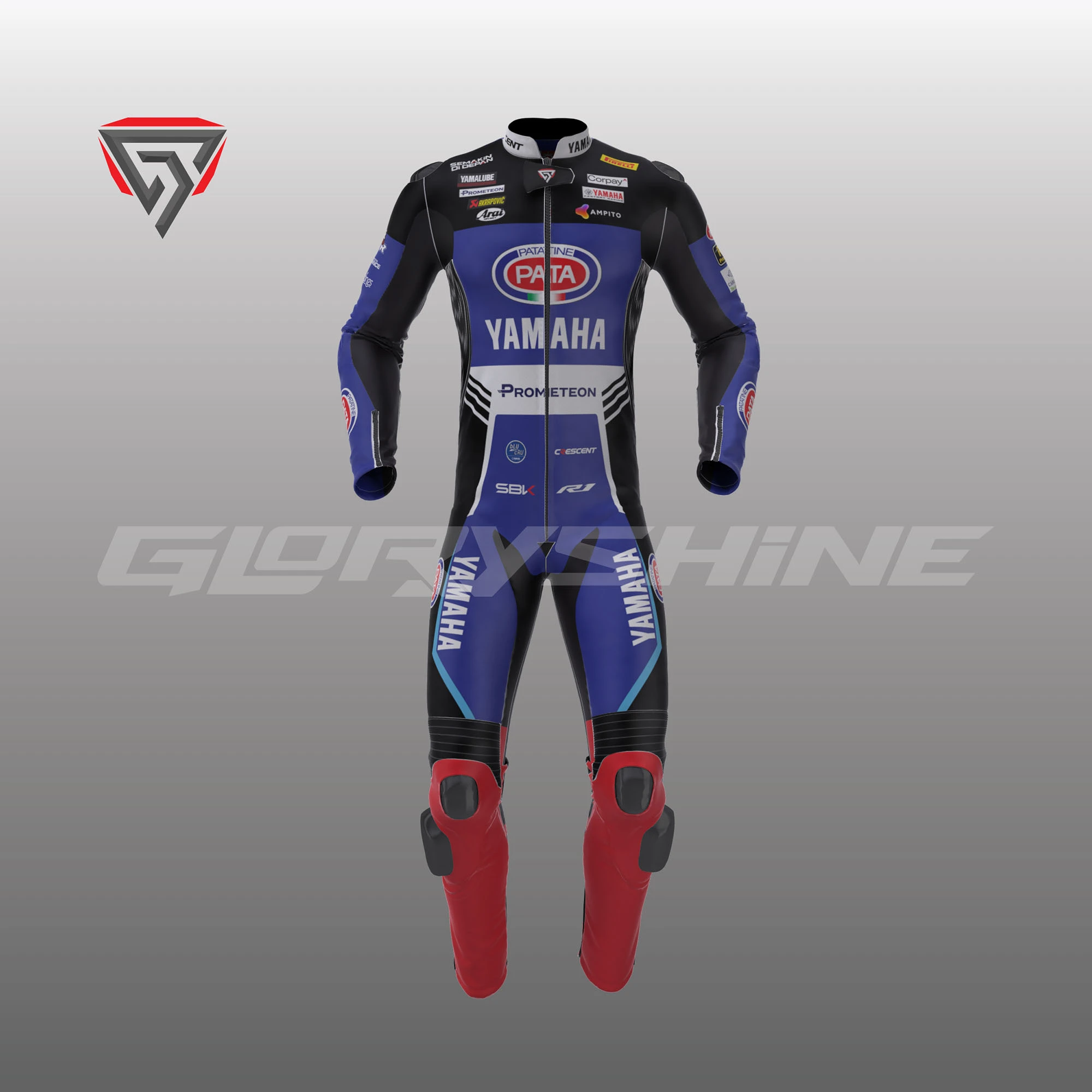 Jonathan Rea Motorcycle Suit Yamaha Prometeon WorldSBK 2024 Front 3D