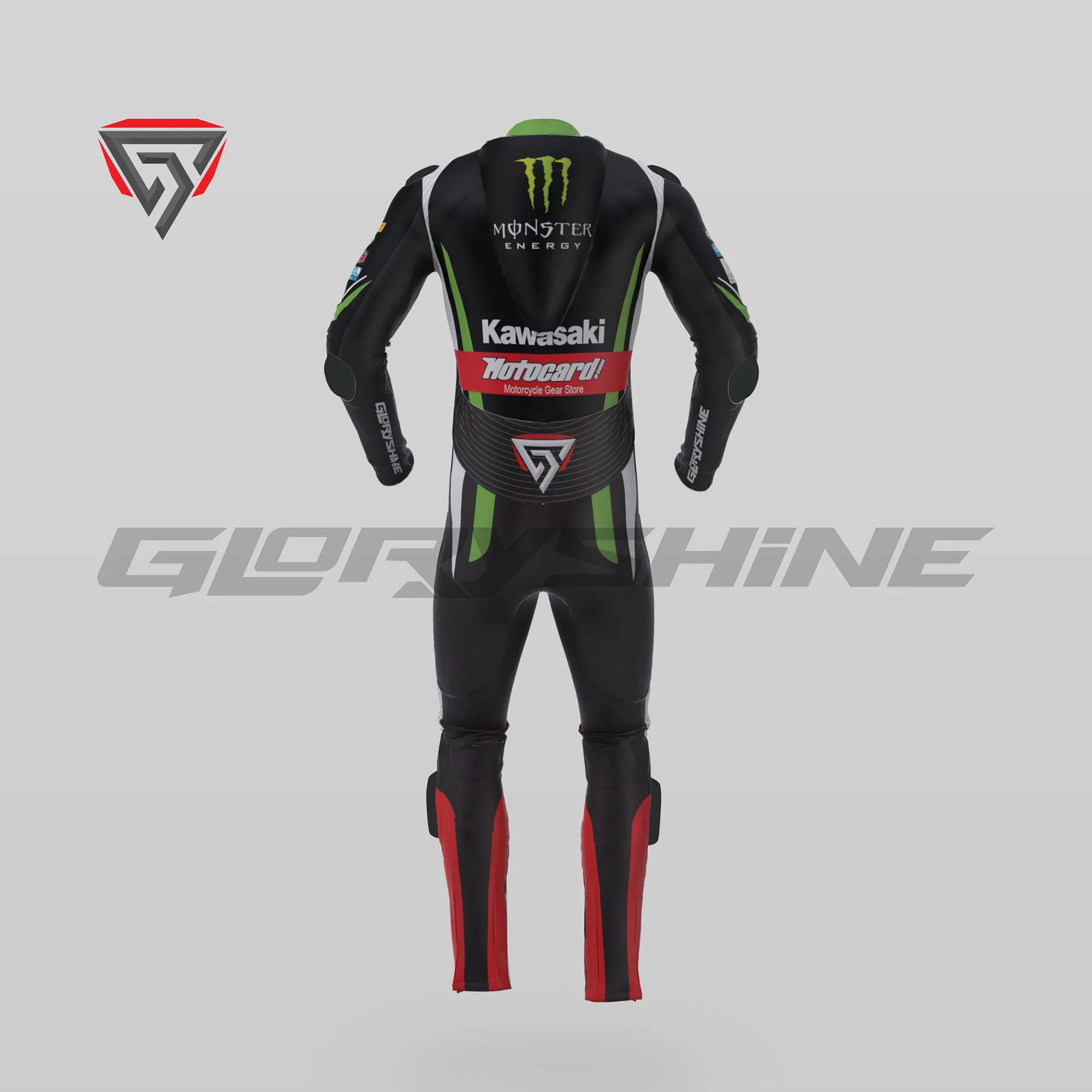 Jonathan Rea WSBK Suit Kawasaki Ninja Motocard WSBK 2017 Back 3D