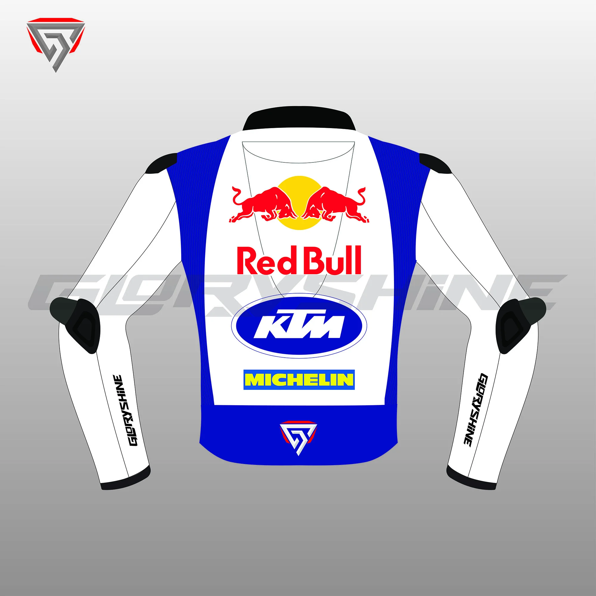 Brad Binder Motorbike Jacket Red Bull KTM Factory GP75 MotoGP British 2024 Back 2D