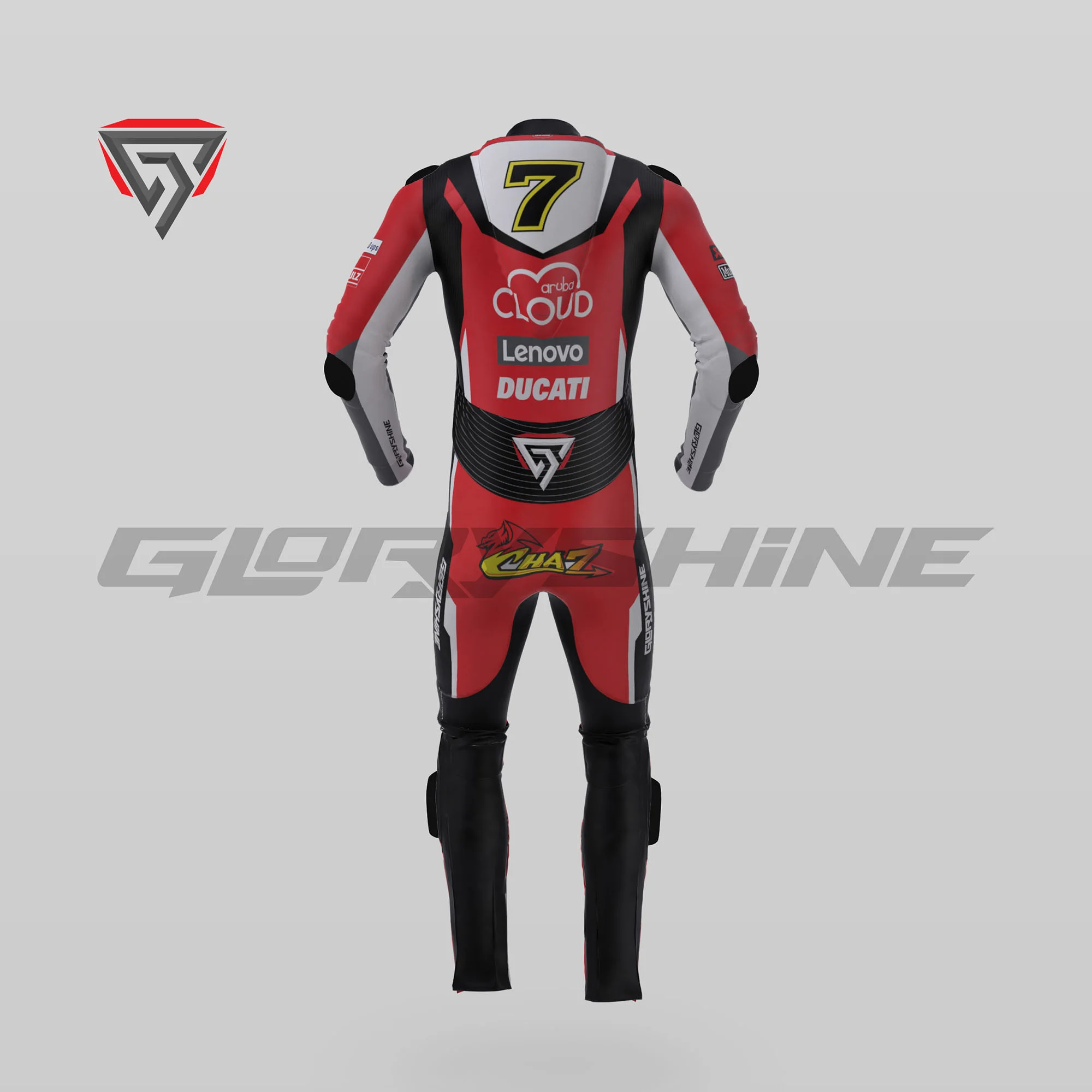 Chaz Davies Motorcycle Leather Suit Ducati MotoGP 2020 Back 3D
