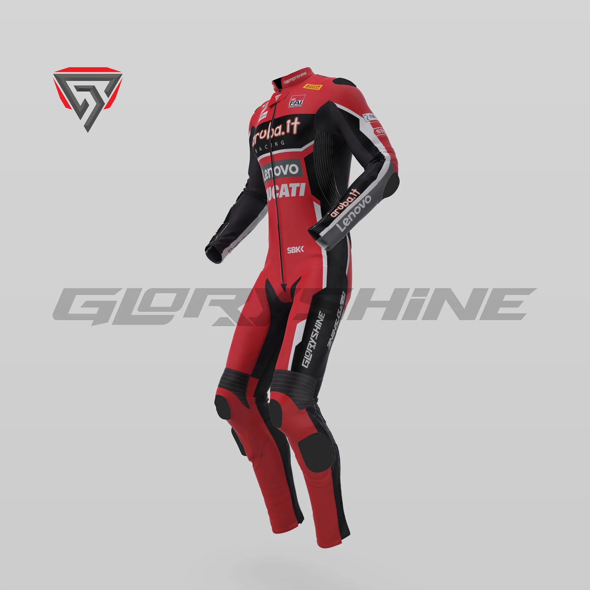 Chaz Davies Motorcycle Leather Suit Ducati MotoGP 2020 Side 3D
