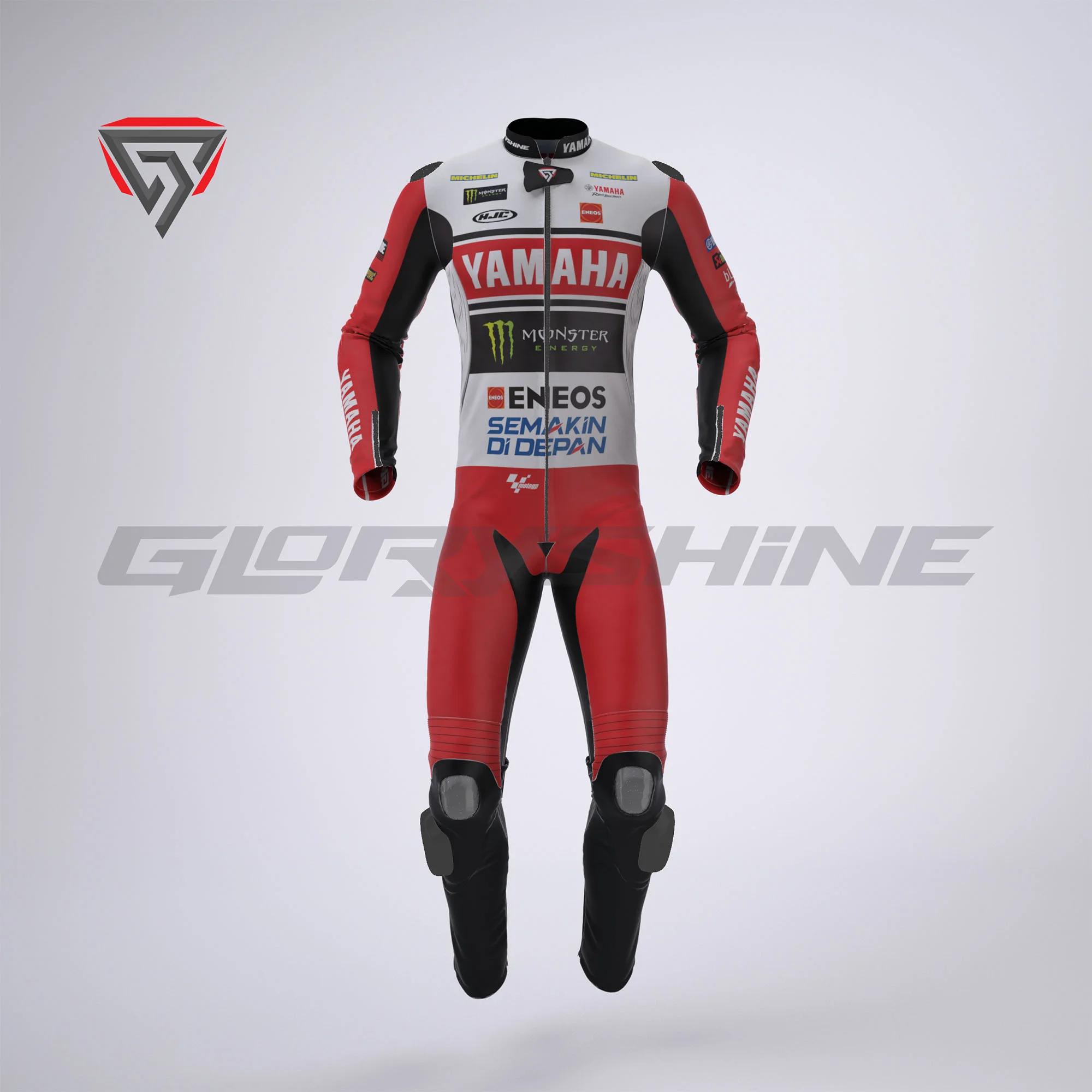 Fabio Quartararo Race Suit Monster Energy Yamaha GP75 MotoGP British 2024 Front 3D