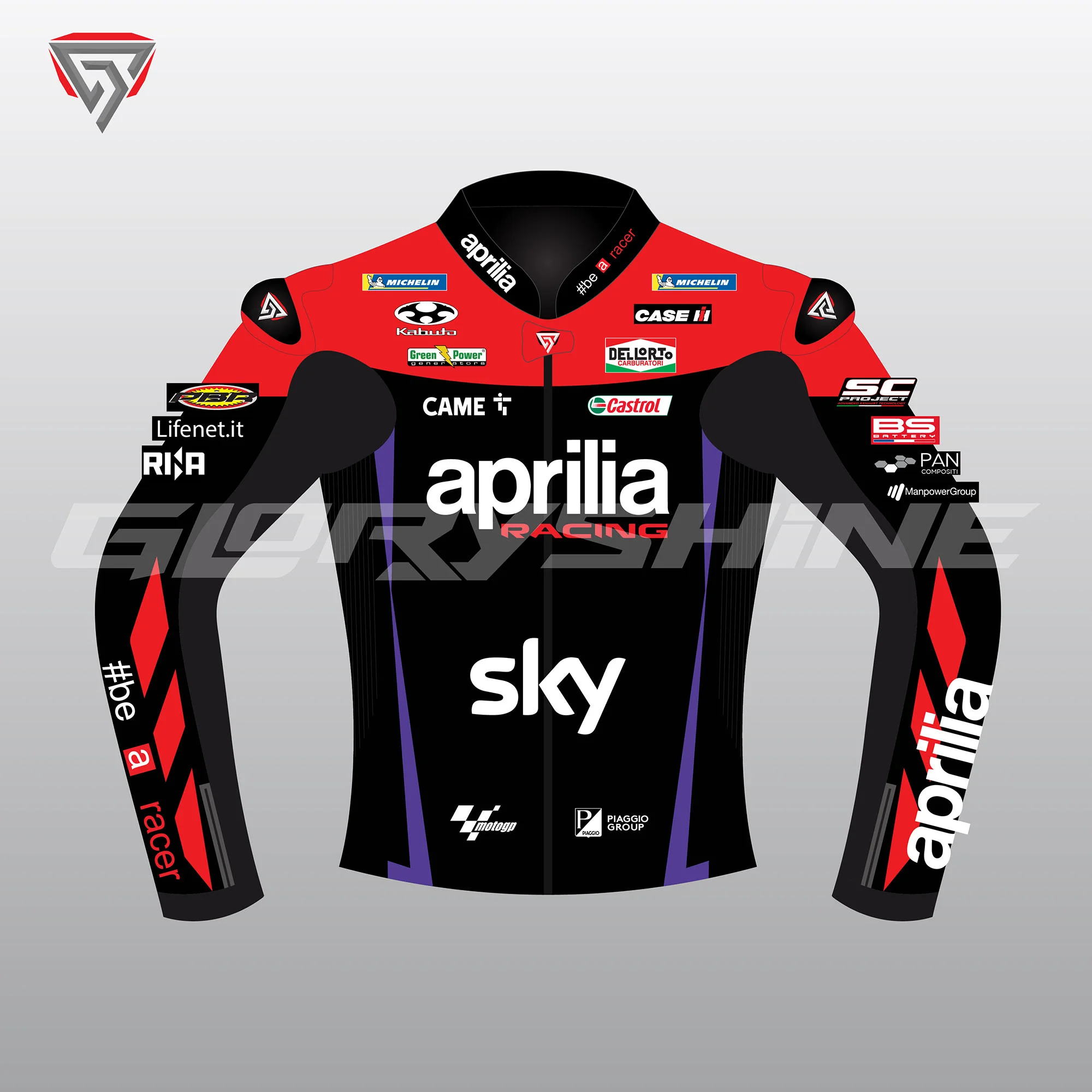 Aleix Espargaro Motorbike Jacket Aprilia Racing MotoGP 2024 Front 2D
