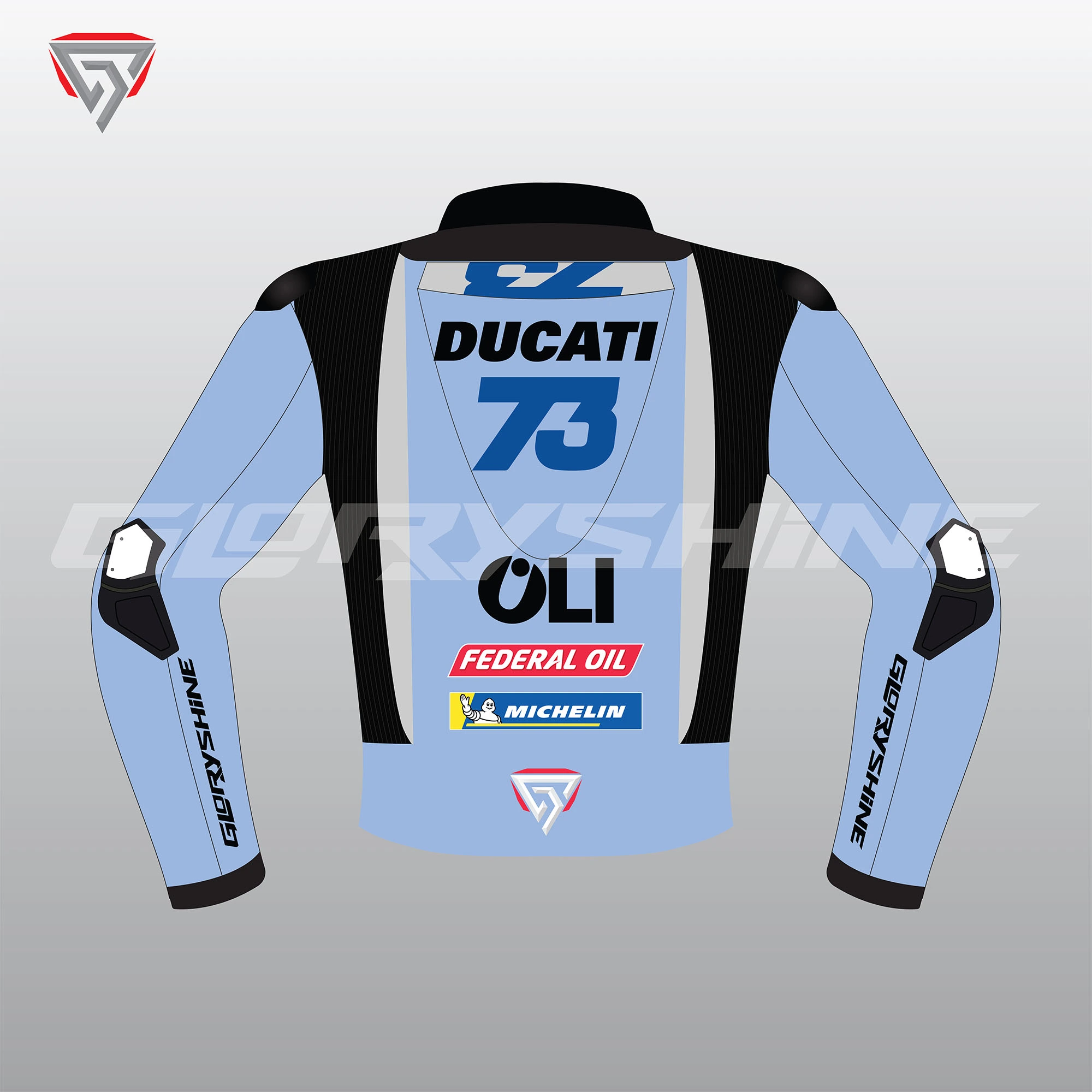 Alex Marquez Motorcycle Jacket BK8 Gresini Racing MotoGP 2025 Back 2D