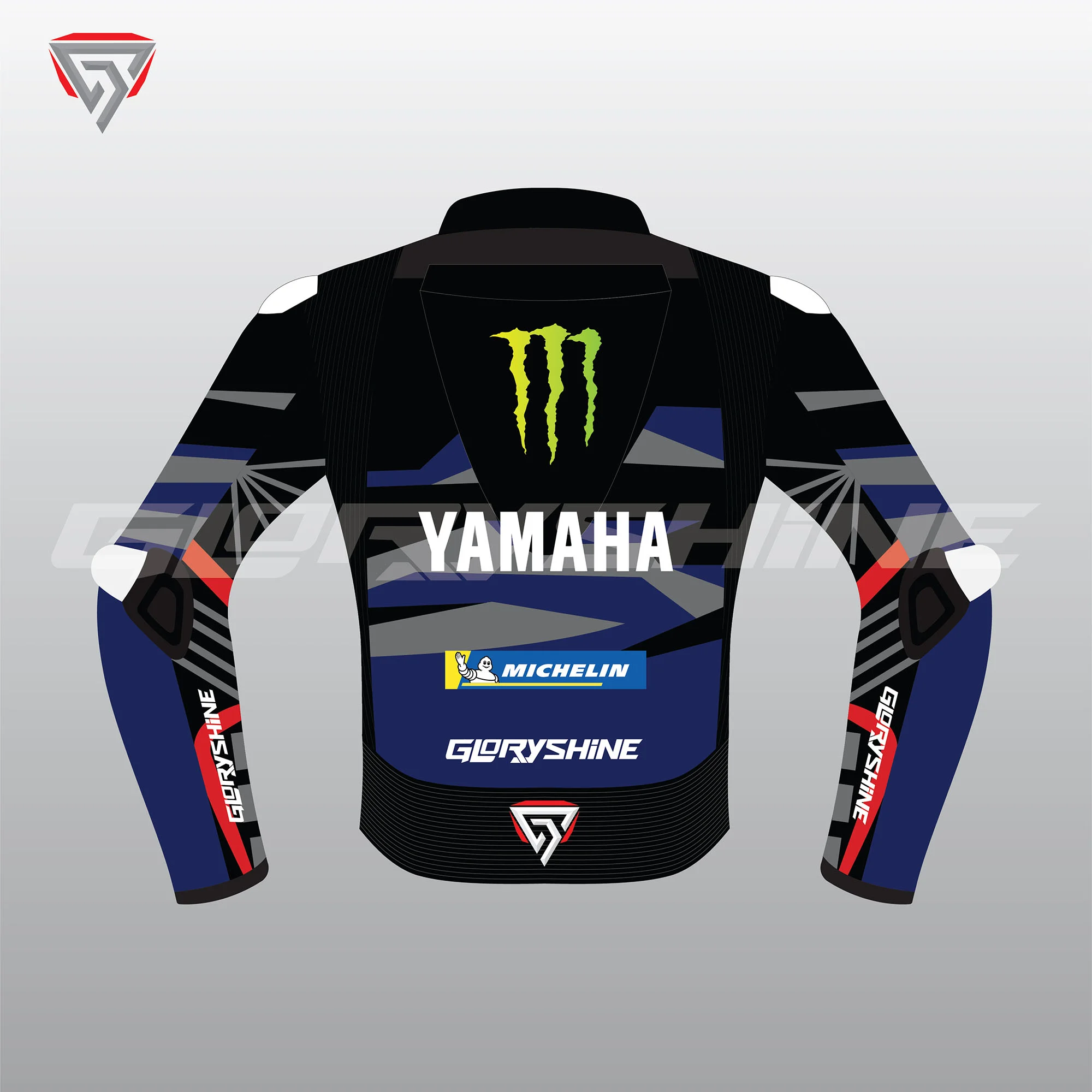 Alex Rins Motorcycle Jacket Monster Energy Yamaha MotoGP 2024 Back 2D