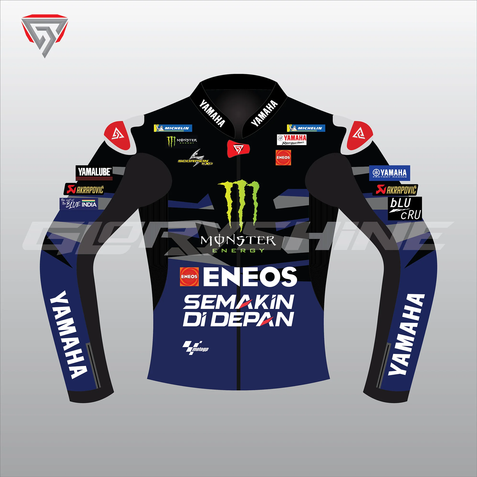 Alex Rins Motorcycle Jacket Monster Energy Yamaha MotoGP 2024 Front 2D